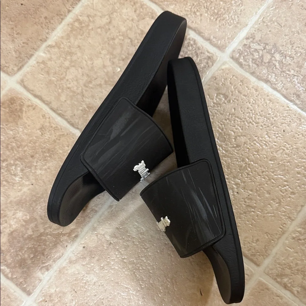 Palm Angels Black Logo Slides